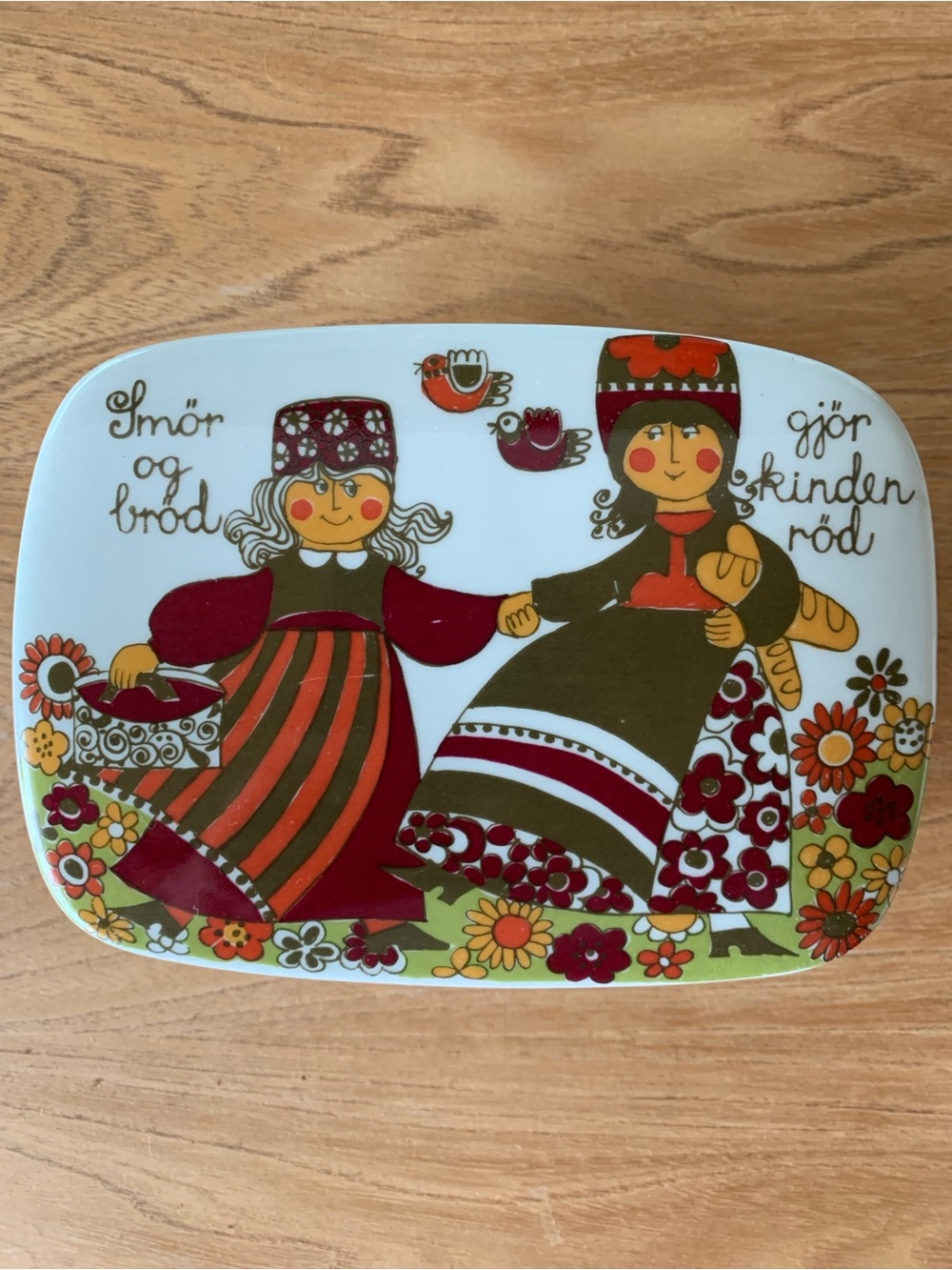 Vintage Figgjo Folklore Turi Design Butter Dish | Made in Norway